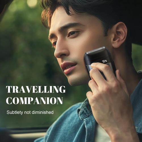 Mini Electric Razor, Upgraded Electric Shaver for Men, Foil Shaver for Men with 3 Blade Heads Floating Head IPX7 Waterproof Wet/Dry LED Display USB Type C Light Gray