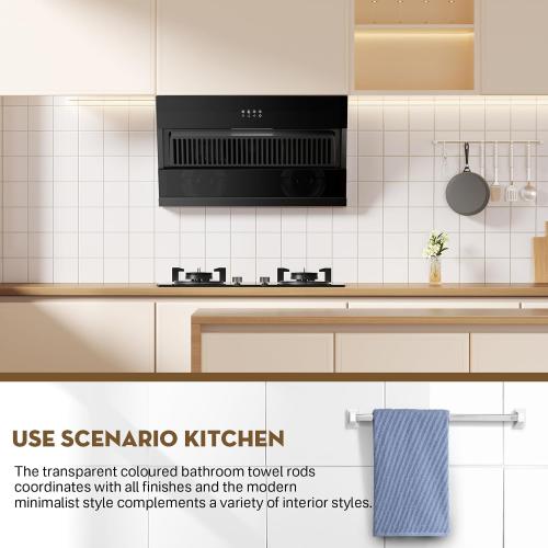 24-Inch Adjustable Bathroom Towel Bar Replacement Rod,Replacement Shower Towel Bar for Ceramic Holder with Adjustable Spring End Wall Mount for Kitchen & Bathroom Towel Storage(Clear-Reliable Plastic)