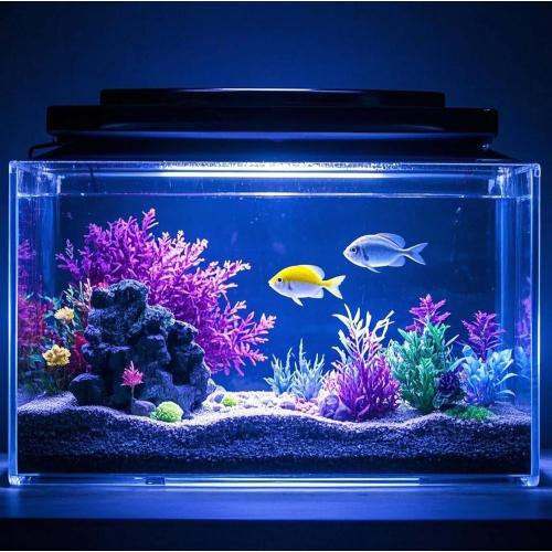15 inch RGB Aquarium Lights, Underwater Fish Tank Lights IP68 Waterproof Color Changing Adjustable Memory Submersible Remote Control Aquarium Tank Sucker Hood Strip Waterfall Lights
