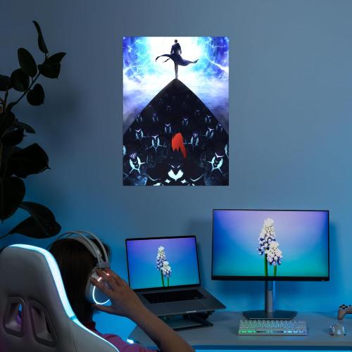 Displate Metal Poster Solo Leveling - Ani-May Exclusive - Sung Jinwoo - Metal Sign Anime Series - Collectible Gift - Premium Wall Decorations Room Decor Gifts Movie Posters - 12.6x17.7 in