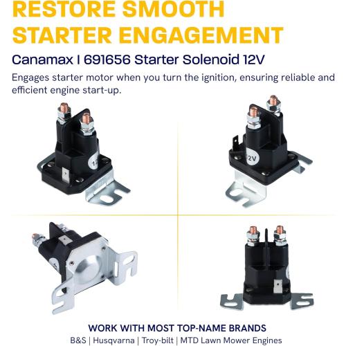 Canamax 691656 Lawn Mower Starter Solenoid