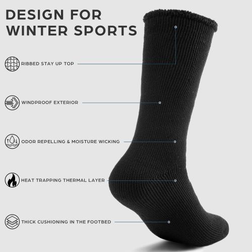 One size DG Hill Winter Thermal Socks - Warm Socks for Men Women Cold Weather Insulated Sock - Heated Socks Thick Snow Sock