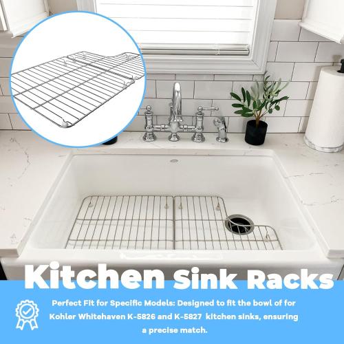K-6449-ST Stainless Steel Sink Protector Grid (26.18'' x 14.76''), for Kohler 33 Inches 5827 and 5826 Sink