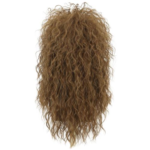 VGbeaty 70s 80s Rocker Mullet Wig - Long Wave Light Brown Adult Men's Wig for Halloween, Cosplay & Anime