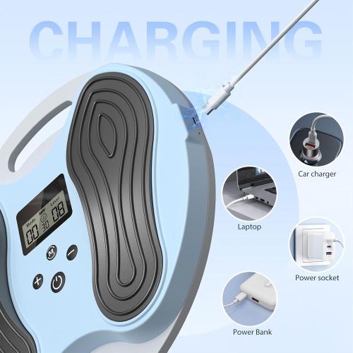 Rechargeable Foot Massager for Neuropathy, TENS & EMS Circulation Stimulator for Pain Relief and Plantar Fasciitis Cramps,EMS Foot Massager for Neuropathy with 4 Gel Pads,FSA HSA Eligible