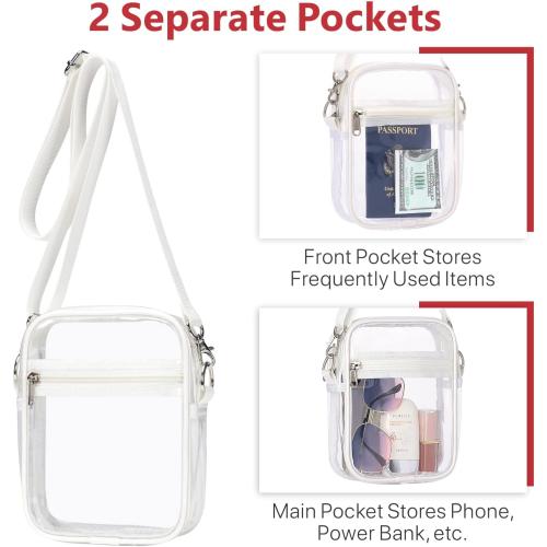 PACKISM Clear Bag for Stadium Events - Clear Purses for Women Stadium Crossbody Messenger Bag for Concerts Sporting Events