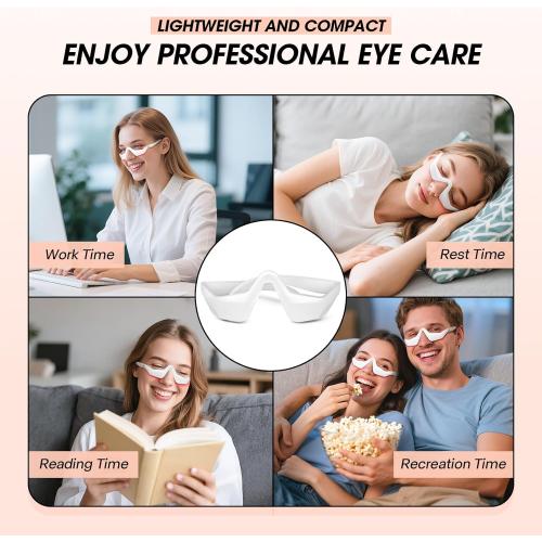 Under Eye Red Light Therapy Massager Glasses, Eye Massager with 2 Modes,Eye Massager for Eye Bags Dark Circles Puffiness Wrinkles Fine Lines
