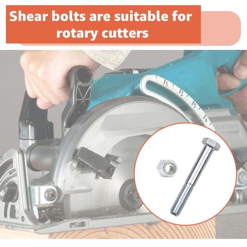 Grade 5 Shear Bolt Kit Compatible with Rotary Cutters & Bush Hog - 1/2x3.5 Nylock Nuts, 6 Pack (Lusperi)