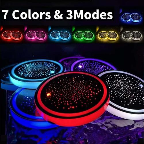 2PCS LED Car Cup Holder Lights, Light up Car Coasters for Cup Holders