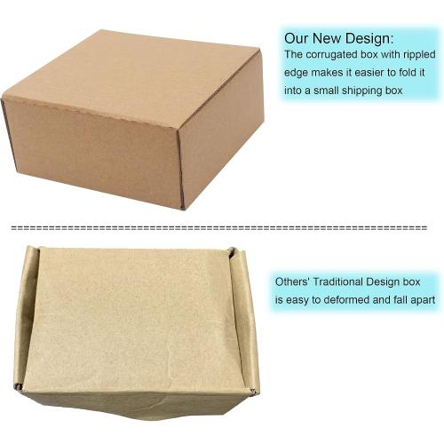 10 Pack Small Shipping Boxes 6x4x3'' Corrugated Small Cardboard Boxes for Shipping, Recyclable Packaging Boxes for Business, Mailer, Gift Packing, Crafts Packing, Jewelry Box, Brown