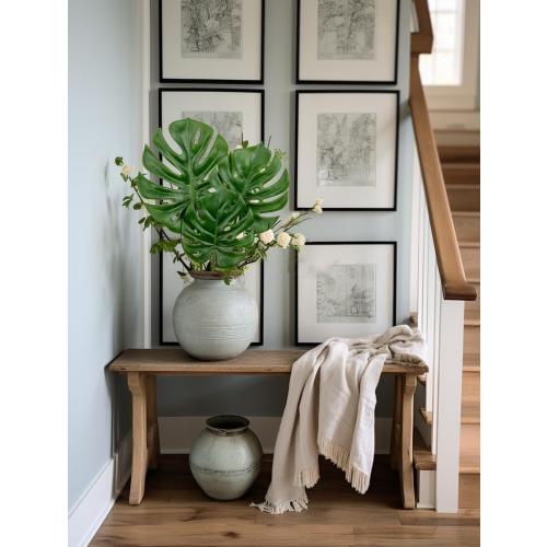 DILATATA 3 Pack Artificial Monstera Leaves with Long Stem for Vase - Fake Tropical Plants Palm Leaves Realistic Philo Turtle Leaves for Home Wedding Party Decor