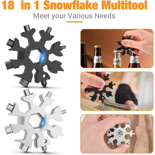 Father Day Gifts for Men, Gifts for Men 18 in 1 Snowflake Multitool, Birthday Gift for Boyfriend, Mens Gift for Dad/Him/Husband, Dad Gifts Cool Gadgets, Camping Accessories