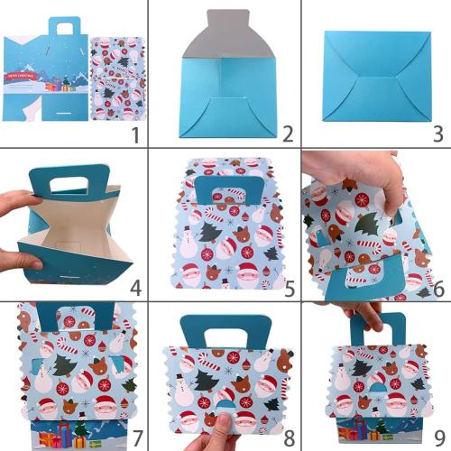 Suponey Christmas Gift Boxes,12pcs Christmas Treat Boxes Santa Candy Box Xmas Party Favor Box for Holiday Gift Wrapping Home Decoration
