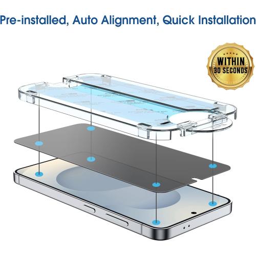amFilm Auto-Alignment OneTouch for Samsung Galaxy S25 /S25 Plus 6.7 Privacy Screen Protector   Camera Lens Protector, Tempered Glass, 30 seconds Installation, Bubble Free, Privacy Protection 2 2 Pack