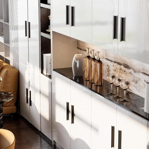 Cobbe Elite 10 Pack Elegant Matte Black Cabinet Pulls, 3 Inch Hole Center, Handles for Kitchen Bathroom Cabinets and Drawers