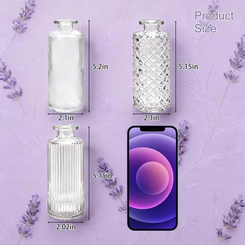 Glass Bud Vases Set of 30, Small Clear Flower Vases for Centerpieces in Bulk, Mini Vintage Vases for Wedding, Party, Home or Table Decorations
