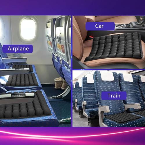 SUNFICON Air Cushion Inflatable Chair Air Seat Cushion Car Portable Breathable Comfort Cushion Office Wheelchair Pad Orthopedics Pain Pressure Relief Cushion Camping Seat Mat 18 x 16 x1 in Black
