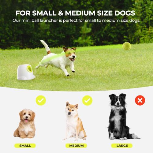 AFP Automatic Ball Launcher Dog Ball Thrower Machine Interactive Hyper Fetching Toy for Large Dogs, 3 Tennis Balls Included, Max Version