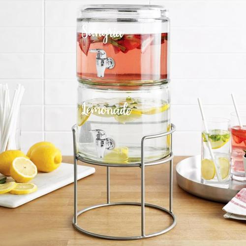 2 Pack Replacement Spigot for Beverage Dispenser - BPA Free Cooler Faucet with Filter Function - Push Style Spigot Tap - Silver