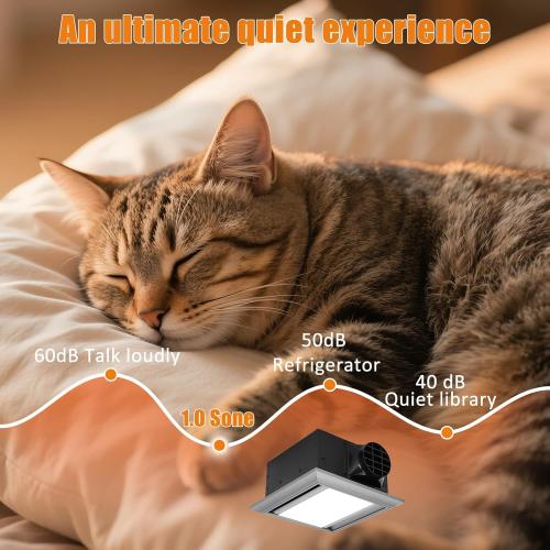 Chaoos Bathroom Exhaust Fan with Light, Powerful 160CFM/1Sones, 10x10 Mount, 1500 LM Bathroom Ventilation Fan with Light, Office,Home, Bathroom Vent Fan with Light