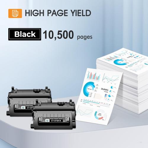 CF281A 81A Black Toner Cartridge 2-Pack Compatible Replacement for HP 81A 81X LaserJet M605 M604 Toner Cartridge for HP Enterprise MFP M605 M604 M604dn M605dn M605x M606 M630 M630f Printer Ink