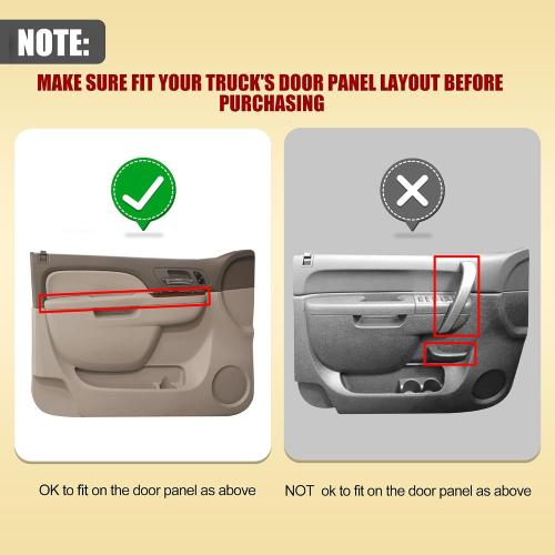 KAIRAY 80994 Front Left Driver Side Armrest, Door Panel Compatible with Chevy Silverado Avalanche Tahoe Suburban GMC Sierra Yukon 2010-2014, Door Release Handle Above Armrest 27 IN, Black GM# 84127280❗MAY HAVE MISSING PIECES❗