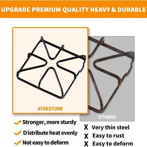4 Pack Grey Upgraded Grates Replacement Parts for Stove Burner Grate