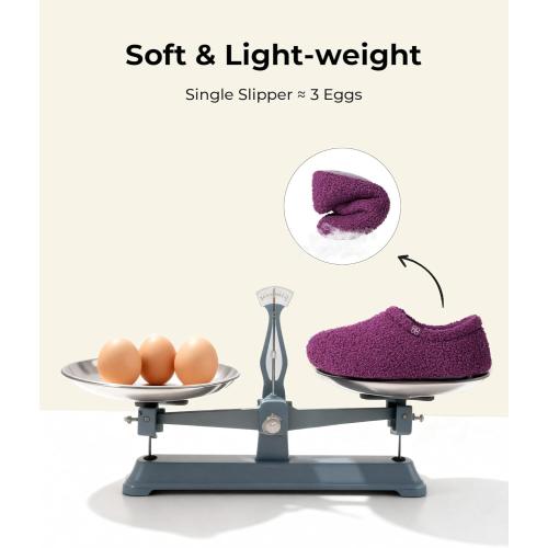 HomeTop Women's Fuzzy Curly Fur Memory Foam Loafer Slippers with Polar Fleece Lining 10.5