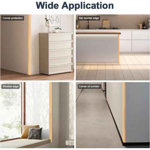 4PCS 45 Aluminum Metal Corner Protectors, Self Adhesive Corner Guards, Metal Wall Edge Protector Strip, Furniture Corner Protectors, Wall Cabinet Baseboard Decoration 45 x 2 (Copper Gold)