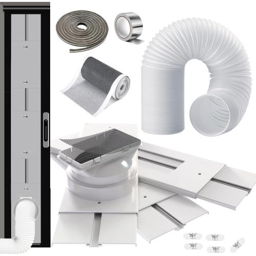 95 Sliding Door AC Vent Kit with Φ 5.9AC Hose Filter Screen & Weather Stripping Universal 5.0/5.9 Inch Coupler for Window/Sliding Glass Door Portable AC Energy Saving Airtight Seal Pancel ‼️incomplete‼️
