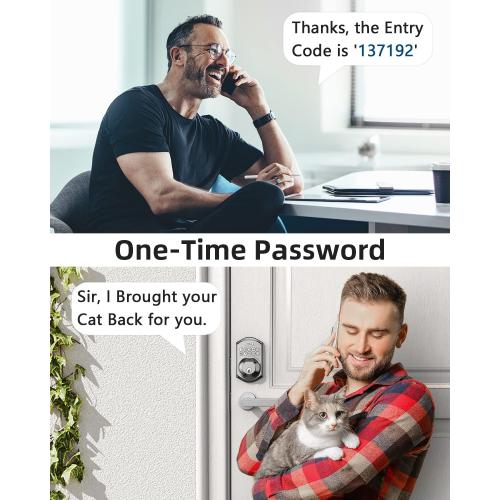 Color Silver TEEHO TE002 Fingerprint Door Lock - Keyless Entry Door Lock - Electronic Keypad Deadbolt - Smart Locks for Front Door - Auto Lock - Easy Installation - Satin Nickel