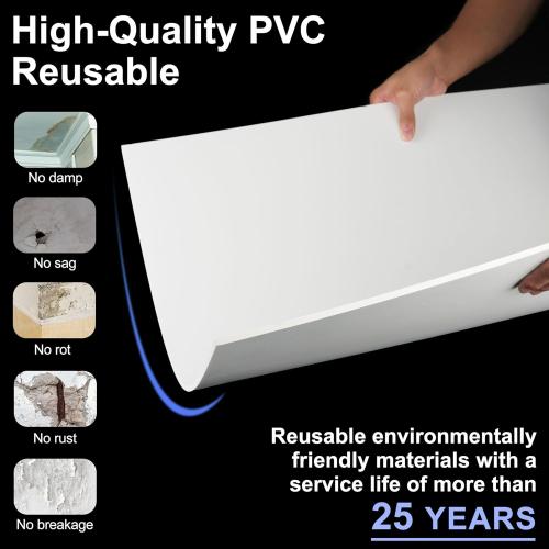 Smooth Drop Ceiling Tiles 2ft x 4ft - Waterproof, Fire-Rated, Easy Drop-in Installation - Premium PVC to Prevent Breakage - Ceiling Tiles 24 x 48, 10-Pack Cover 80 Sq. Ft, White