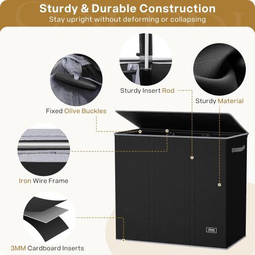 SOLEDI 180L Laundry Hamper 3 Section, Extra Large Laundry Hamper with Lid, Dirty Clothes Hamper with Sturdy Handle, Large Laundry Basket Organizer for Laundry Room, Bedroom, Hampers for Laundry