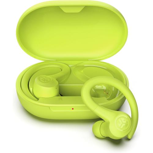 JLab Go Air Sport True Wireless Earbuds, Yellow, Featuring C3 Clear Calling, Secure Earhook Sport Design, 35  Hour Bluetooth Playtime, and 3 EQ Sound Settings