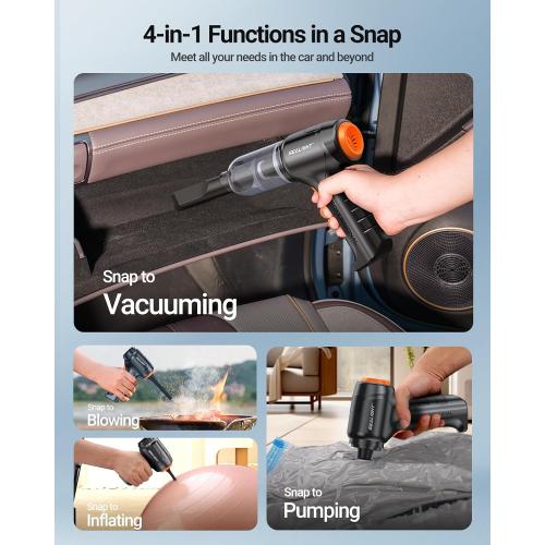 SEALIGHT Mini Car Vacuum Portable Cordless With 13000pa High Power Suction, Lightweight and Compact Handheld Cleaner for Car & Home