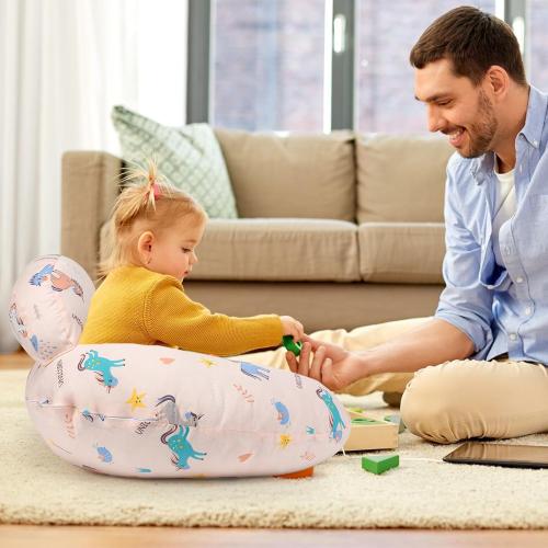 Nursing Pillow, Breastfeeding Pillows, with Removable Pillow Cover, Ergonomic Nursing Essentials for Bottle Feeding, Machine Washable, Pink