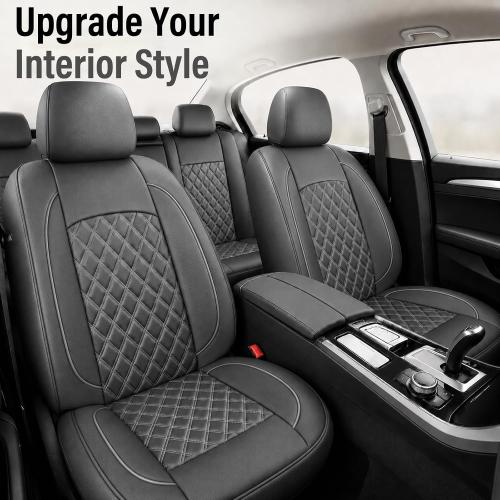 HChengkikz Car Seat Cover, Waterproof Nappa Leather (Gray)