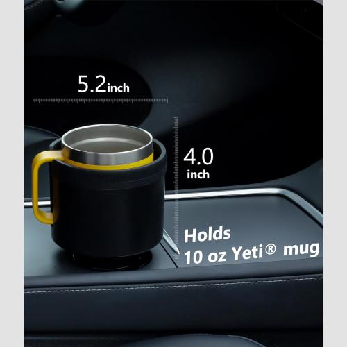 Seven Sparta Car Cup Holder Expander with Adjustable Base, Compatible with Hydro Flasks 32/40 Ounce, Compatible with Yeti Ramblers 20/26/30 Ounce, Other Bottles in 3.4-3.8 (Black)
