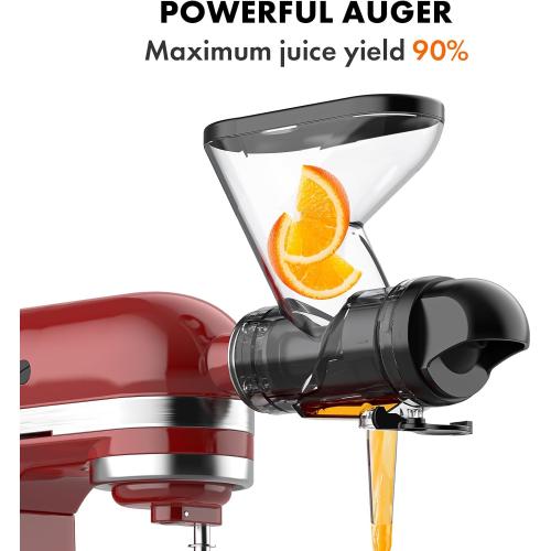 Masticating Juicer Attachment for KitchenAid Stand Mixer, Cold Press Juicer Machine, Slow Masticating Juicer Attachment with Dual Feed Chute, For KitchenAid Mixer Attachments by Gvode