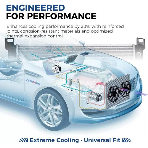 CU2423 34'' Engine Coolant Radiator Compatible with Chevy Silverado Suburban Tahoe, GMC Sierra Yukon, Cadillac Escalade, Hummer H2 1999-2014 4.3L 4.8L 5.3L 6.0L 6.2L without EOC