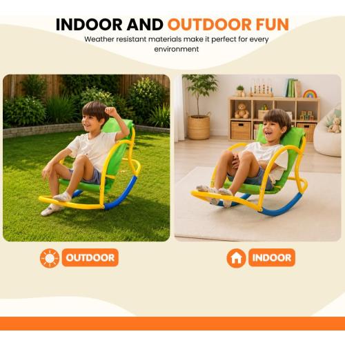 Calming Sensory Rocking Chair for Kids – Balance Seat for Focus, Relaxation & Play | Indoor Outdoor Therapy Chair for Autism, ADHD & Active Kids