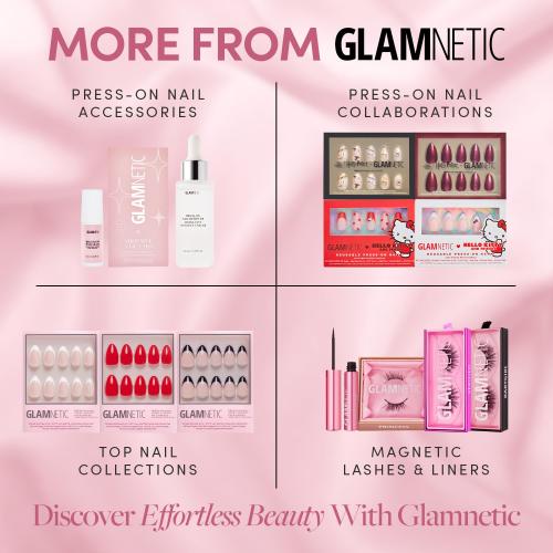Glamnetic Press On Nails - Ballet Pink | Solid Opaque Light Blush Pink Short Almond Fake Nails, Salon Quality | 15 Sizes - 30 Nail Kit with Glue