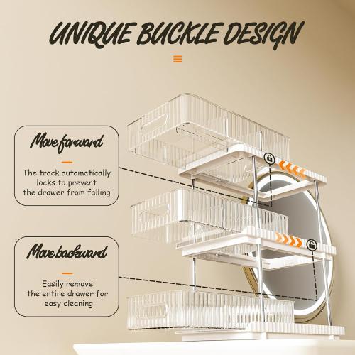 ESTHELLO 3-Tier Bathroom Counter Organizer: Vertical Storage Design for Crowded Counters, Vanity Organizer, Multi-Functional Organization, Lvory White