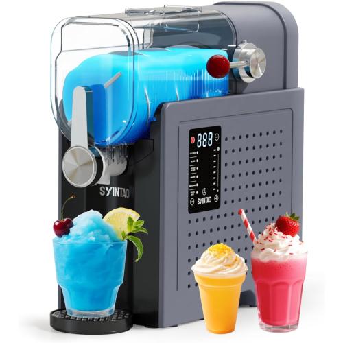 Slushie Machine – No Ice Needed, 88oz Frozen Drink & Soft Serve Ice Cream Machine. Slushy Machine For Home with LED Display, One-Touch Reservation & 6 Pre-set Programs for Frozen Margaritas, Frappés