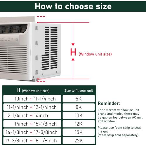 Flehomo Window Air Conditioner Side Panels with Frame, Adjustable Insulation AC Side Panel for 5,000 BTU Window AC Unit, Frame Included