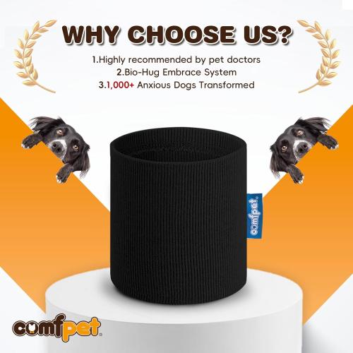 Ear Wraps for Dogs Cats, Dog Snood for Ear Hematoma, Pet Ear Muffs for Anxiety Relief Noise Canceling, Ear Cover The Grooming & Force Drying, Calming Dog Neck and Ear Warmer, Ear Care, Black L