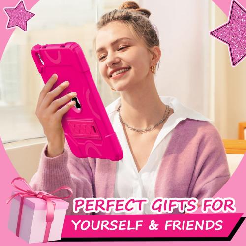 Cantis Case for iPad 11-inch (A16) 2025/ iPad 10th Generation 2022 (10.9 inch), Shockproof Cover 10th Generation with Pencil Holder & Kickstand, Hot Pink