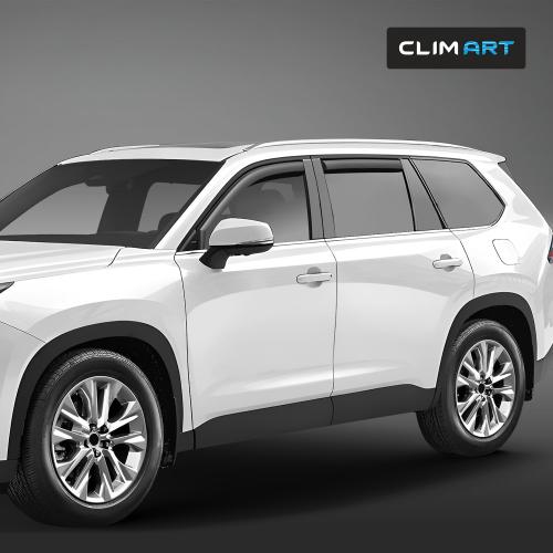 CLIM ART in-Channel Incredibly Durable Rain Guards for Toyota Grand Highlander 2024-2026, Original Window Deflectors, Vent Deflector, Vent Window Visors, Dark Smoke Car Accessories, 4 pcs - 624395