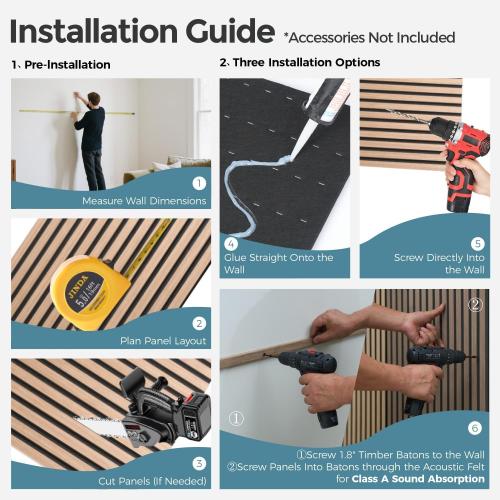 10 PCS.....Sound Proof Foam Panels for Walls-Wood Wall Slat Acoustic Panels for Wall and Ceiling-96x24Inches 2 Soundproof Solar Panels,3D Wall Panels for Home Decor (Walnut)