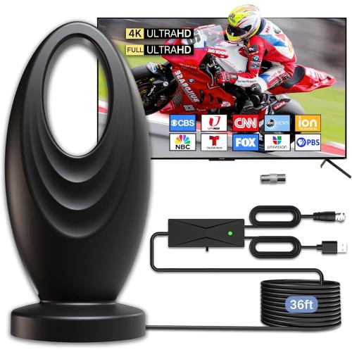 2025 TV Antenna for Smart TV and Old TV, 2200  Miles Range HD Digital TV Antenna Indoor with 360° Signal Strongest Booster, Supports Local Channels 1080P 4K Reception for Home, RV, Camping (10.1m)